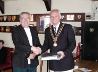 Exchanging gifts at the Leg Iron Cowes