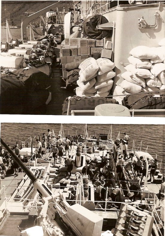 Loading hurricane relief stores for Belize 1961